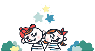 草木と子供達のイラスト