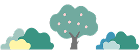草木と学校のイラスト