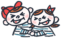 笑顔の男の子と女の子